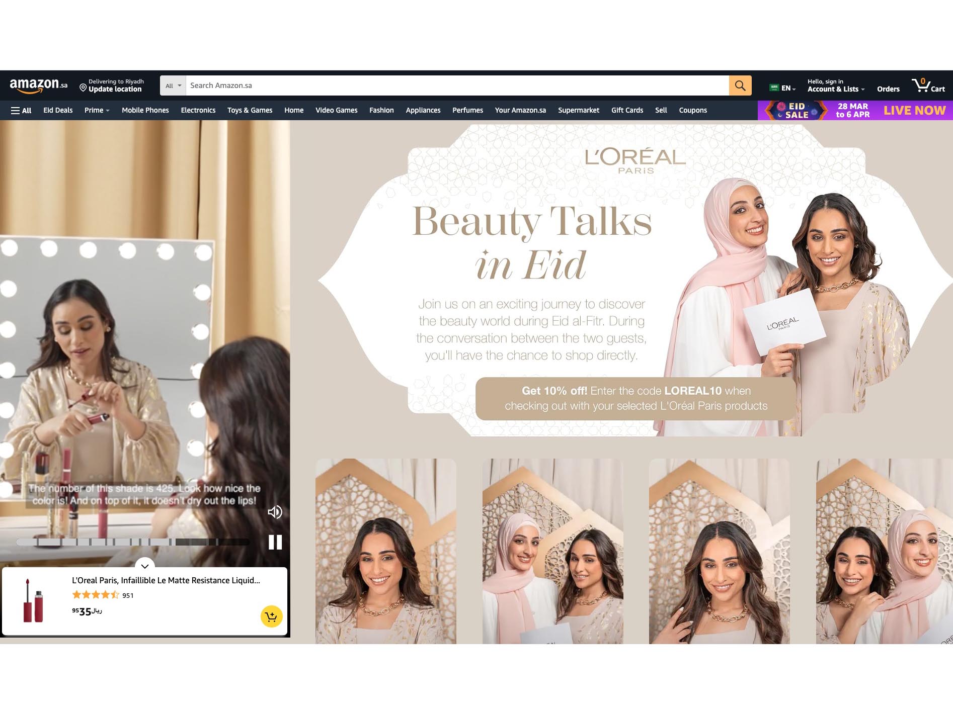 L'Oréal Paris and VML ace it with the region's first-ever live shopping event on Amazon ME