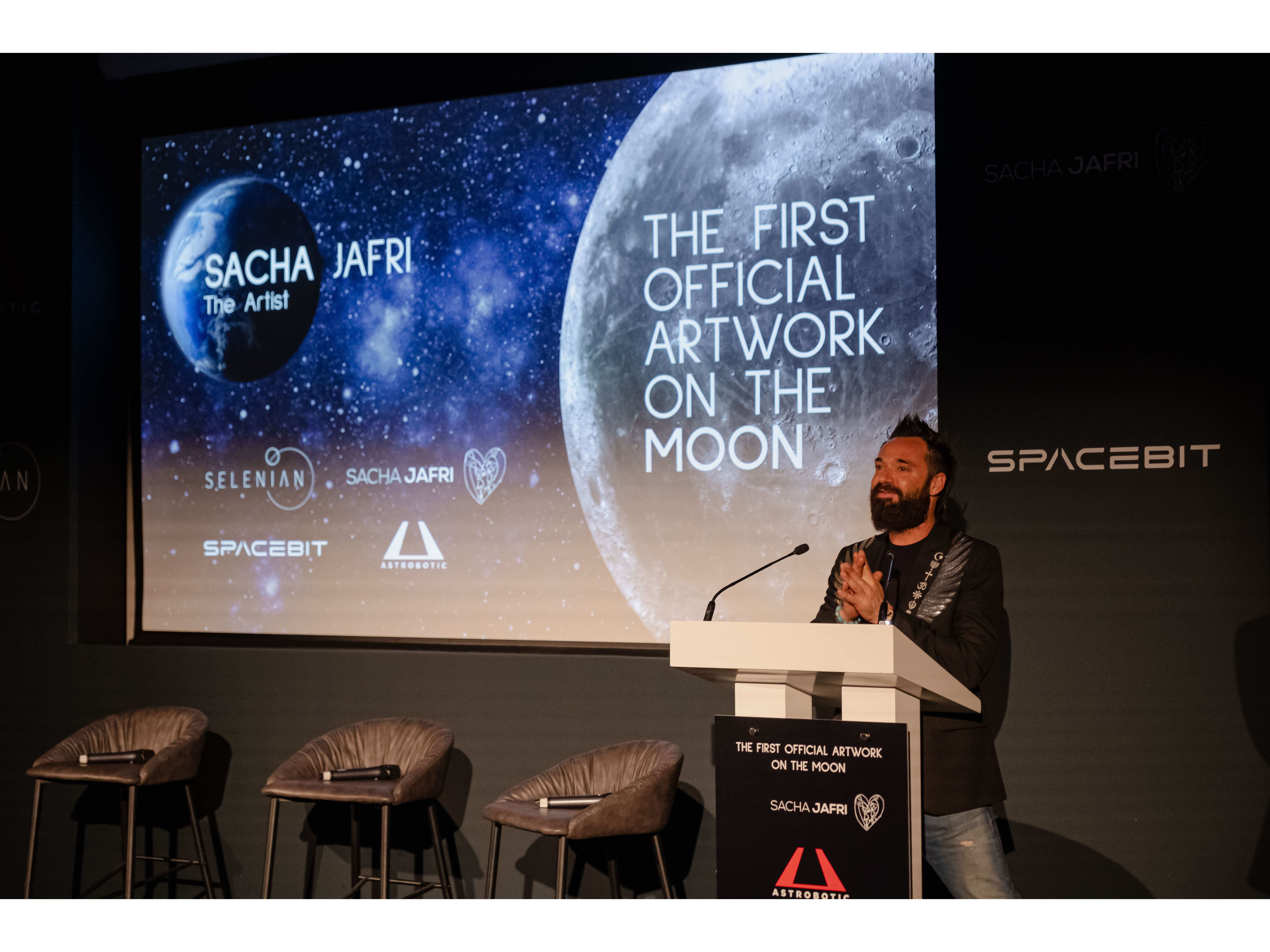 The world's first official artwork on the Moon is signed Sacha Jafri